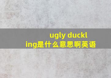 ugly duckling是什么意思啊英语